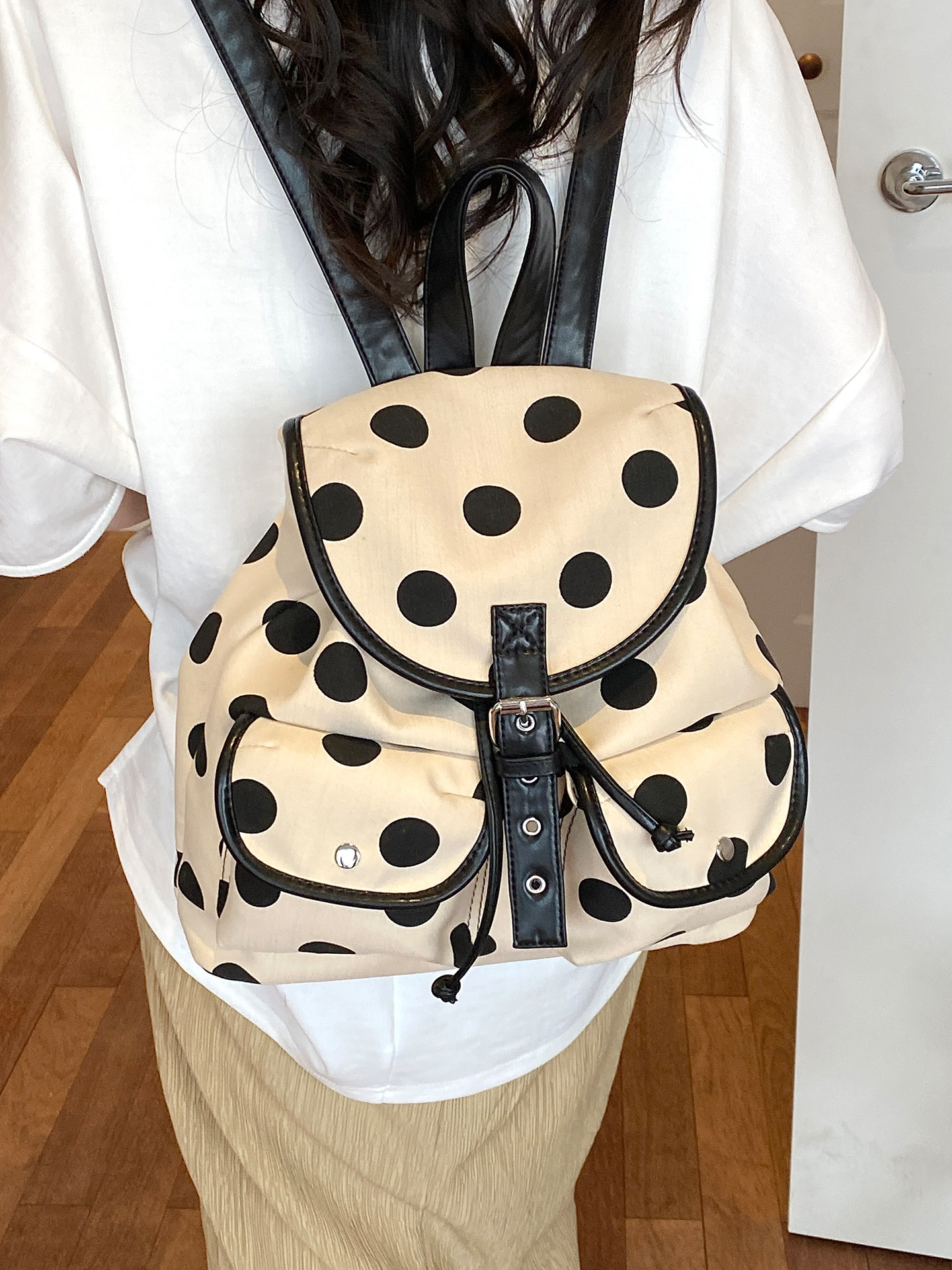 Women Bags In Trend - Fashion Polka Dot Backpack Women's Travel