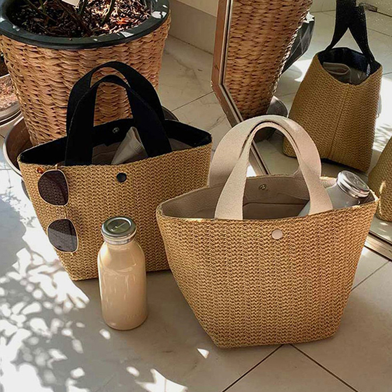 Women'S Bags Holiday - Elegant Ladies Straw Woven Handbag Women