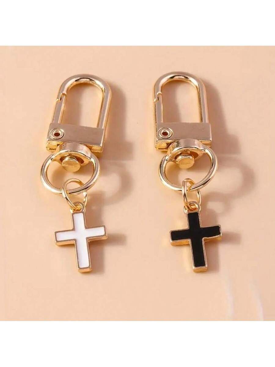Women Bags White - 1pc Simple Cross Keychain Black &