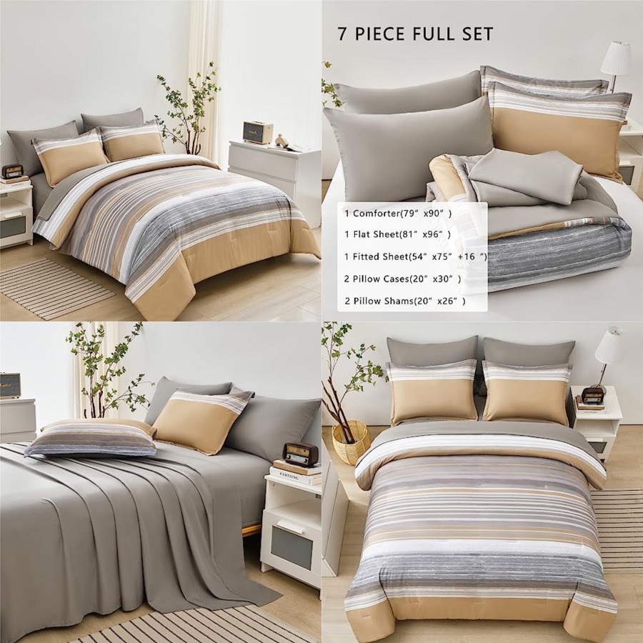 7 Pcs Bed in a Bag Stripe Comf - Women Bags White recensione e prezzo