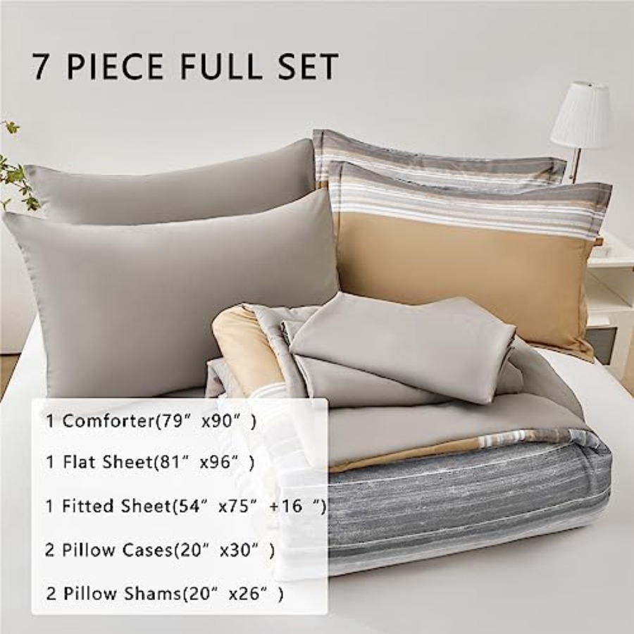 7 Pcs Bed in a Bag Stripe Comf - Women Bags White recensione e prezzo