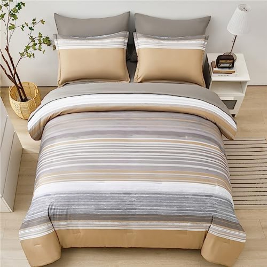 7 Pcs Bed in a Bag Stripe Comf - Women Bags White recensione e prezzo