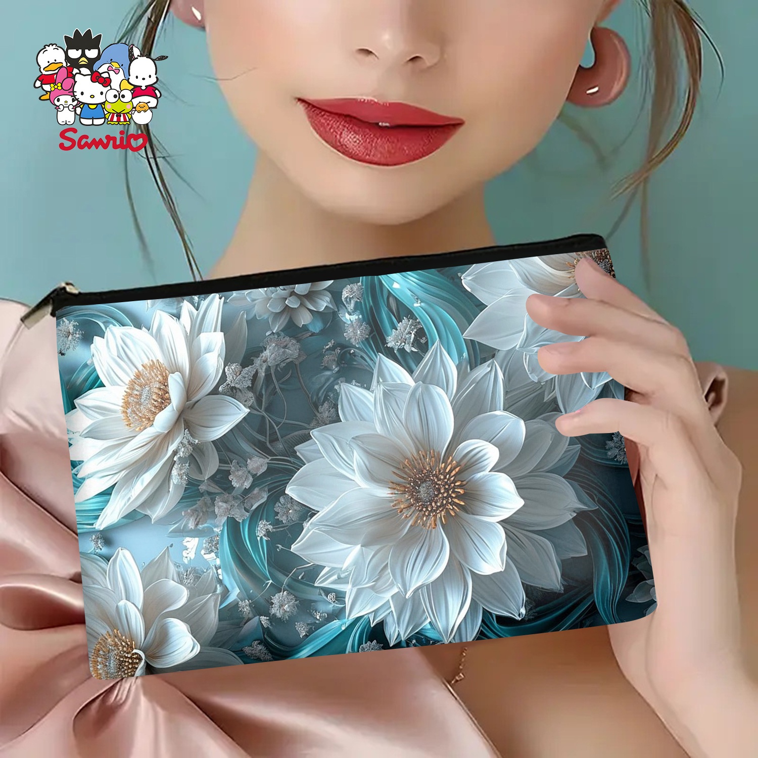 A Blue and white flower makeup - Women Bags White recensione e prezzo