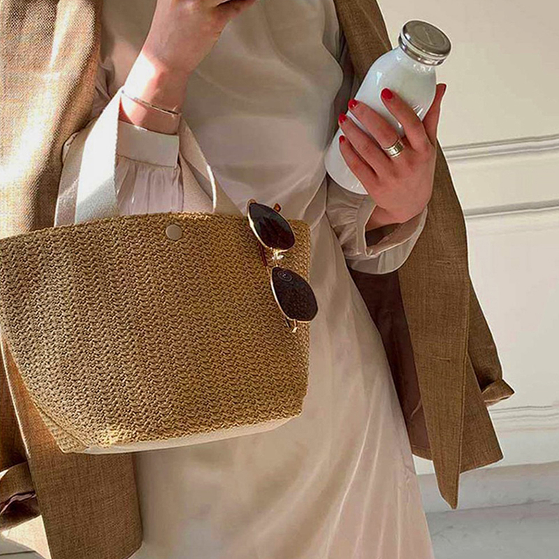 Elegant Ladies Straw Woven Han - Women'S Bags Holiday recensione e prezzo