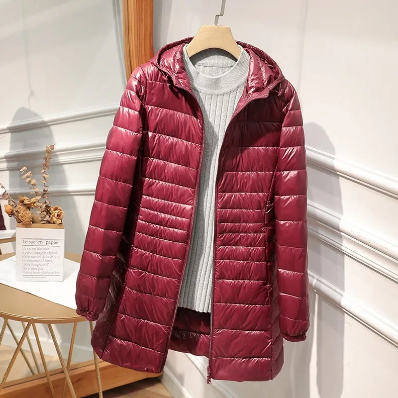 Female Long Down Jacket Light  - Women Bags White recensione e prezzo