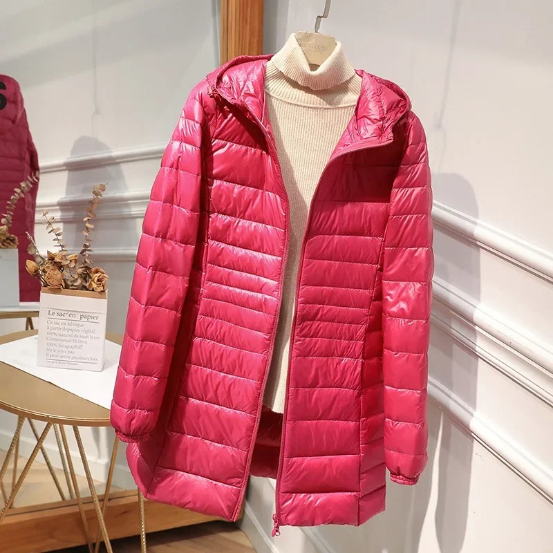 Female Long Down Jacket Light  - Women Bags White recensione e prezzo