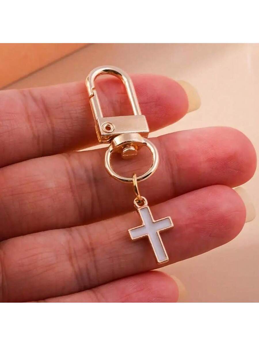 1pc Simple Cross Keychain Blac - Women Bags White recensione e prezzo