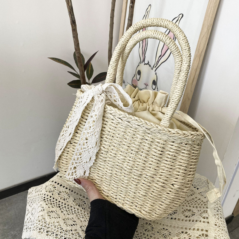 Women Straw Woven Drawstring H - Women'S Bags Holiday recensione e prezzo