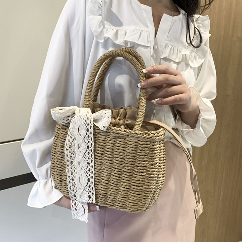 Women Straw Woven Drawstring H - Women'S Bags Holiday recensione e prezzo