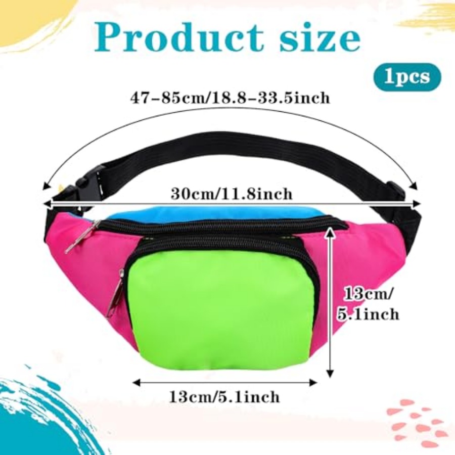 80s Neon Fanny Pack 2 Pockets  - Women'S Bags Holiday recensione e prezzo