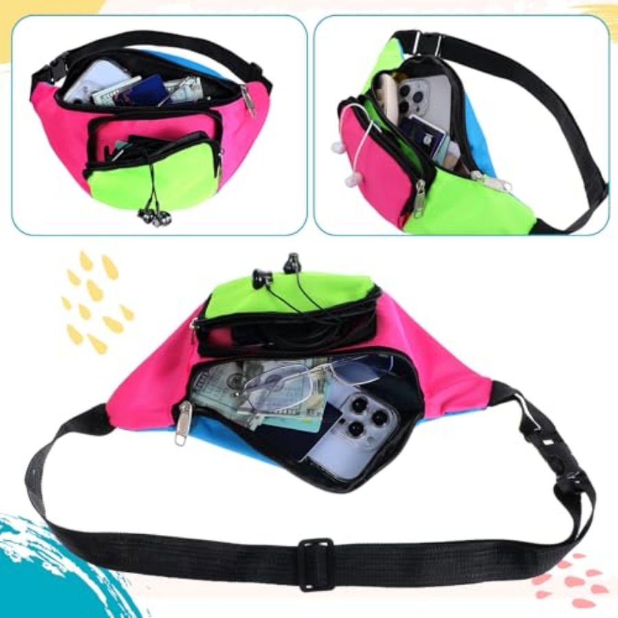 80s Neon Fanny Pack 2 Pockets  - Women'S Bags Holiday recensione e prezzo
