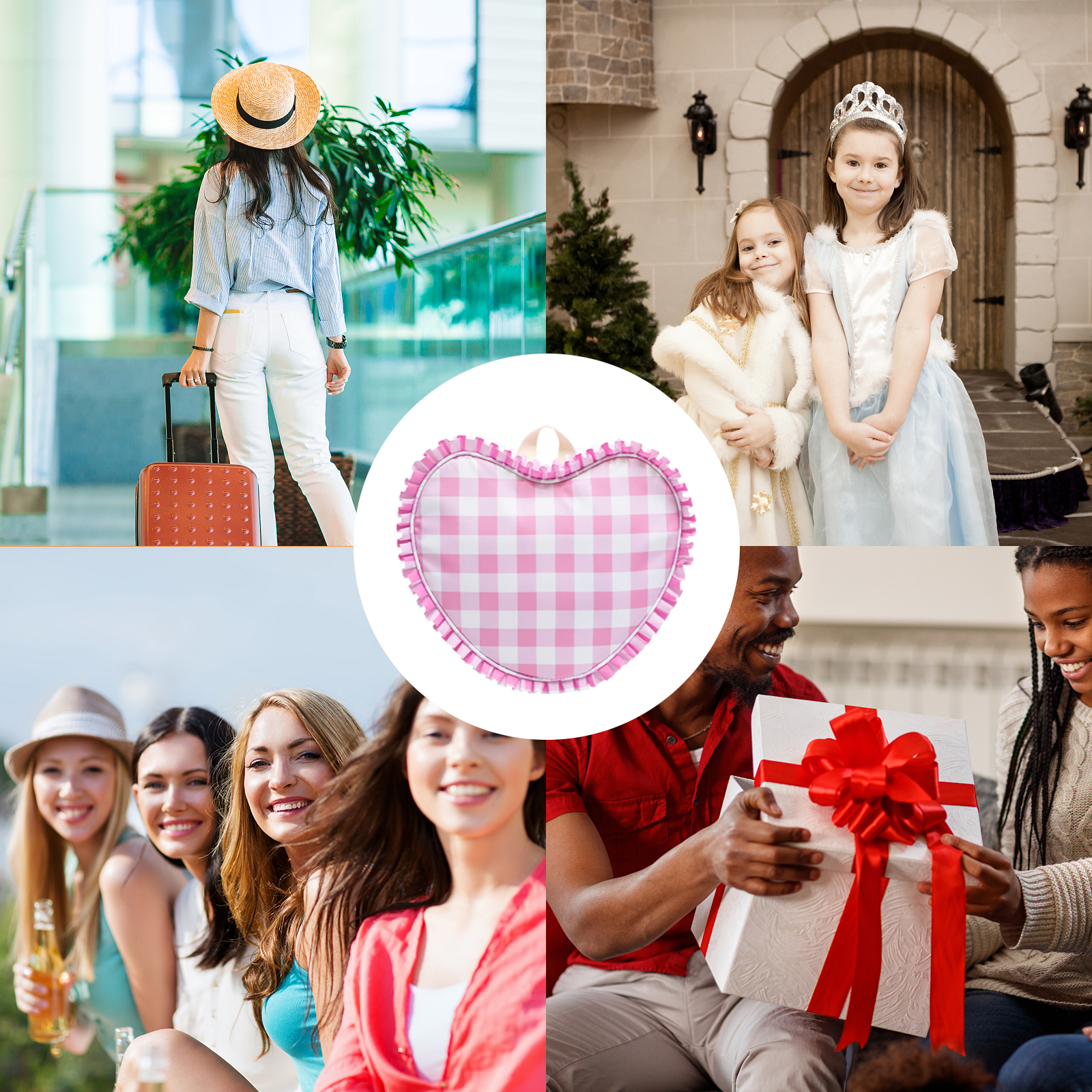 Ruffle Heart Shape Backpack Fa - Women Bags White recensione e prezzo