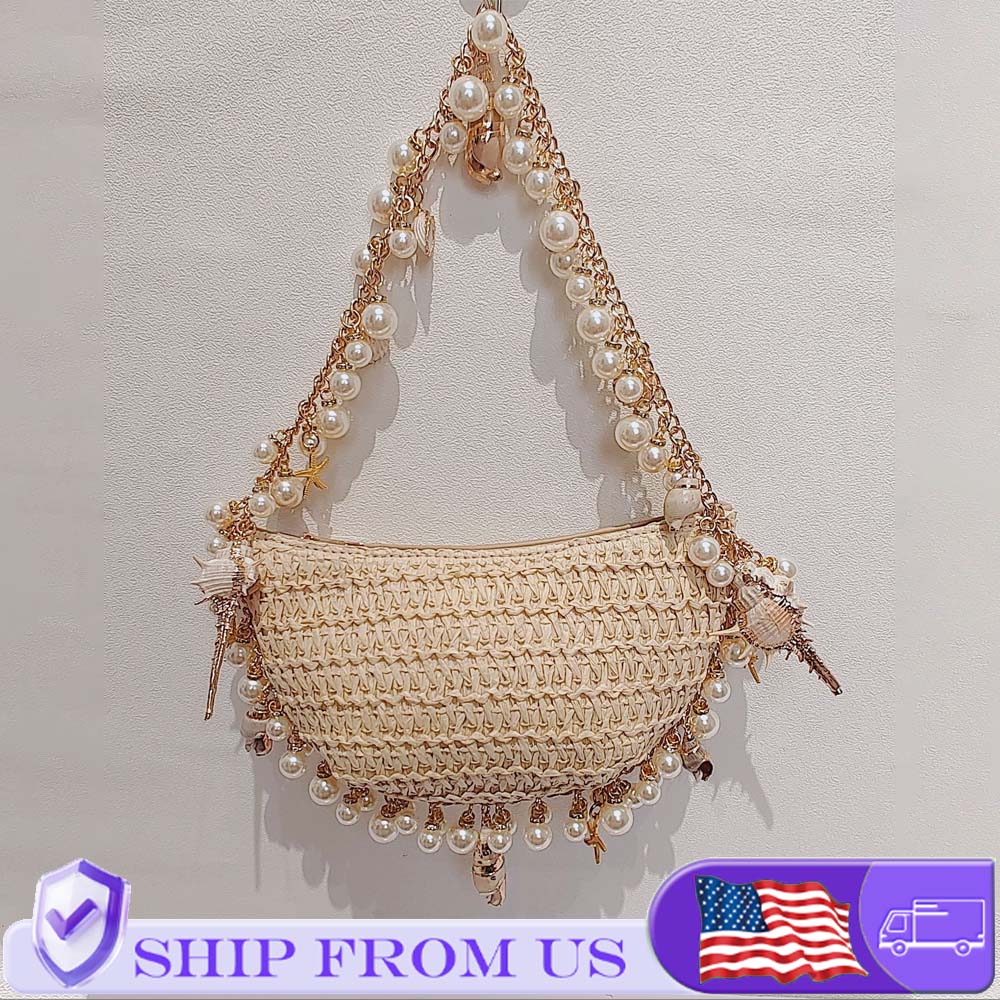 Handmade Pearl Conch Straw Wov - Women'S Bags Holiday recensione e prezzo