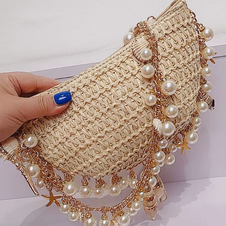 Handmade Pearl Conch Straw Wov - Women'S Bags Holiday recensione e prezzo
